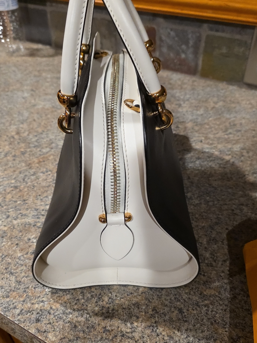 Tod's Sella Bowler Bag in a black and white colorway. / Like New - Picture 3 of 9
